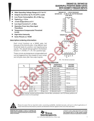 SN74HC132DTG4 datasheet  